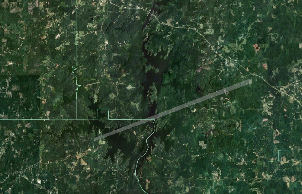 Photo Path of tornado at Lake Martin April 27, 2011