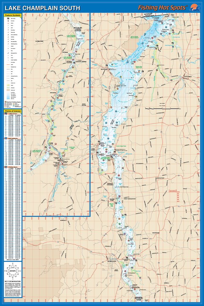 Lake Champlain Fishing Hot Spots Map xzfishing